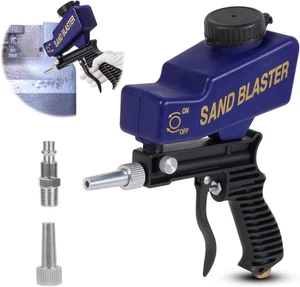Pistola arenadora azul a presion 70 150 PSI metal madera vidrio pintura oxido - Picture 1 of 12