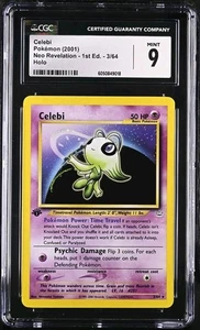 Celebi 1st Edition 3/64 Neo Revelation Holo Rare Pokemon CGC 9 MINT - Picture 1 of 3