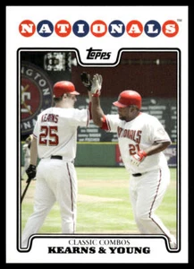 2008 Topps Austin Kearns / Dmitri Young #257 Washington Nationals 92H - Picture 1 of 2