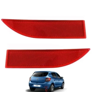 2x FÜR DACIA LOGAN SANDERO AB 2012 STOßSTANGE HINTEN ROT REFLEKTOR LICHTSCHEIBE - Bild 1 von 6