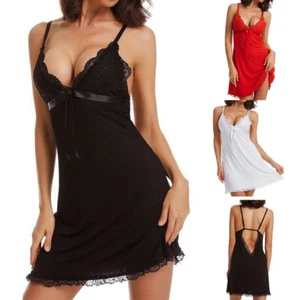 Sexy Lingerie Nightdress Comfortable Women Sling Sleeveless Fashion Sexy Lace - Picture 1 of 11