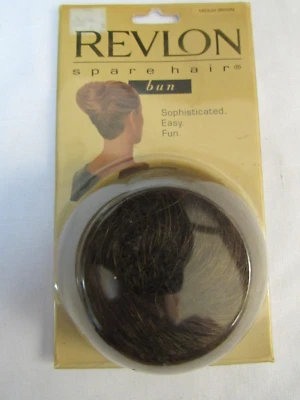 Moño de pelo de repuesto marrón medio vintage REVLON 1999 - NOS Foto 1 de 4