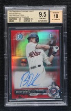 2017 Bowman Draft Chrome Pick Red Refractor /5 Brent Rooker #CDA-BR BGS 9.5 Auto
