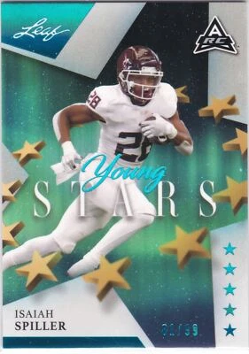 2021 Leaf Young Stars Platinum #13 Isaiah Spiller - Texas A&M Rookie ARC 81/99 - Image 1 of 2