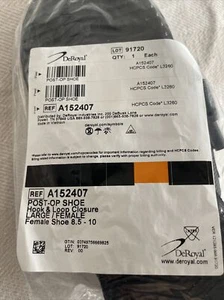 DeRoyal..Large..Post Op Hook & Loop closure Shoe...Female Ref A152407...Black - Picture 1 of 6