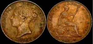 X017: 1854 Queen Victoria Copper Large Penny - Spink 3948 - Picture 1 of 3