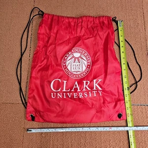 Clark University Drawstring Backpack Reusable Tote Bag COUGAR Nylon T1a - Picture 1 of 4
