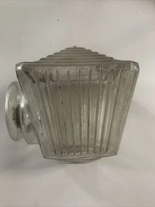 Vtg Art Deco Milk Glass Square Side Globe Shade Wall Light Fixture Cover - Picture 1 of 6