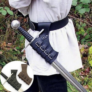 Medieval Leather Diagonal Waist Sword Holder Ninja Samurai Pirate Scabbards 