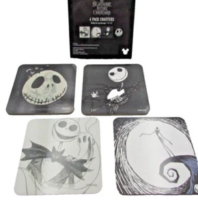 Disney Tim Burton Nightmare Before Christmas Square Coasters - 4 Pack - New - Picture 1 of 3