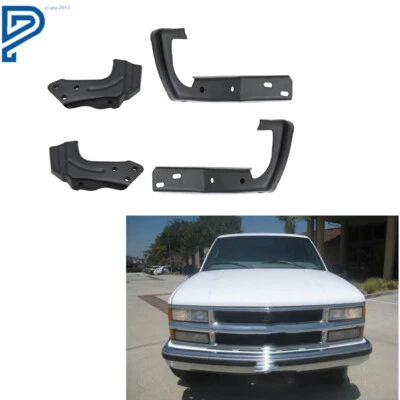 Juego de 4 soportes de parachoques delanteros aptos para Chevrolet/GMC 1994-2000 serie C-K negro Foto 1 de 4