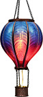 Hot Air Balloon Solar Lantern for Garden Decor,Flickering Flame Hanging Solar...