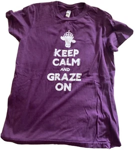 American Apparel T-Shirt Size Lg Women “Keep Calm And Graze On (PEI T-SHIRT) - Picture 1 of 3
