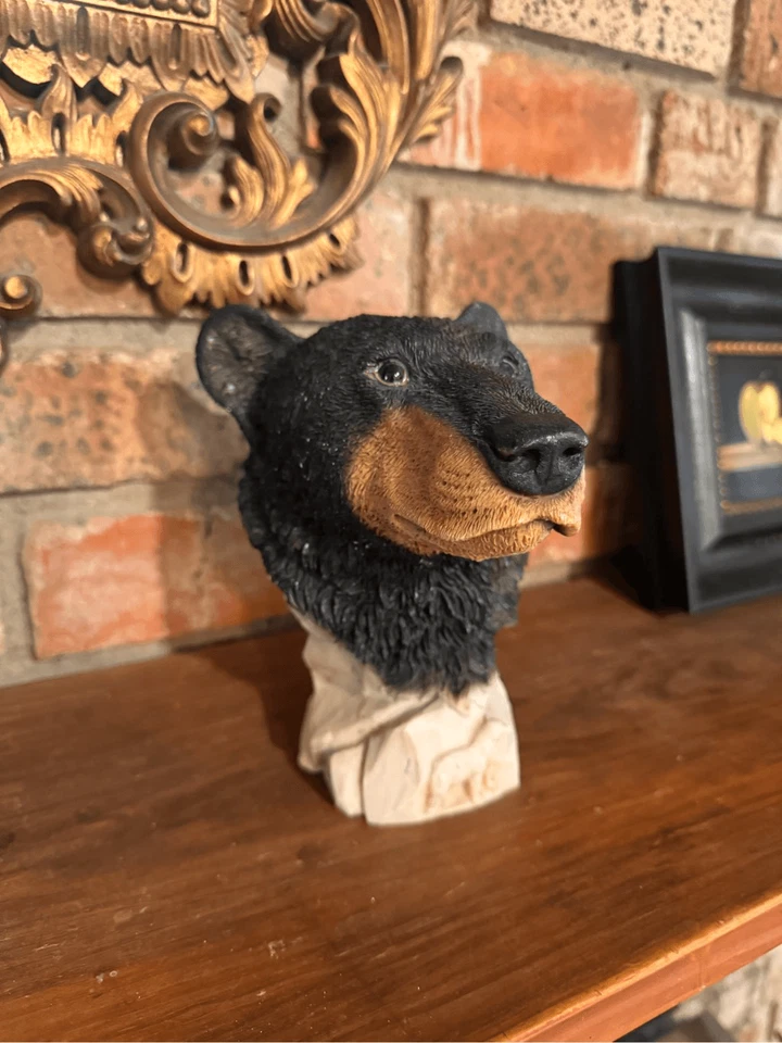 Busto estatua cabeza de oso tallada a mano Castagna 1996 hecho en Italia Foto 1 de 4