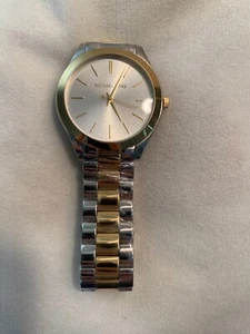 MICHAEL KORS MK3198 Slim Runway Silver & Gold 40mm Silver Dial Unisex Watch NEW - Picture 1 of 2
