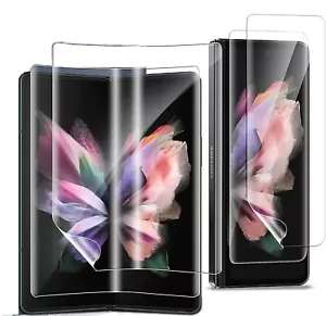 Screen Protector Cover For Samsung Galaxy Z Fold 3 TPU HYDROGEL FILM - Clear - Picture 1 of 11