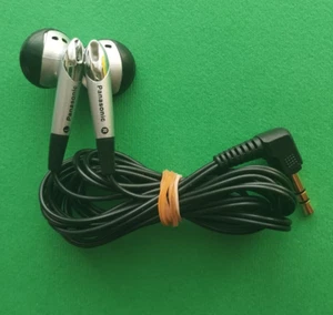 Original Panasonic Earphones Silver Vintage for Md or CD Remote Player Used - Picture 1 of 6