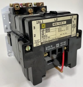 Square D 8502SEO2 V06 480V-Coil 3Pole 90Amp 50HP 37kW 100kA 600VAC NEMA Size 3 - Picture 1 of 13