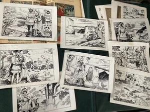 Lot de 8 très jolis dessins originaux La légende du Rire Artima TRES BON ETAT - Bild 1 von 11
