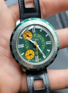 Vintage Herren Cimier Sport Chronograph grünes Zifferblatt & Lünette Laufen - Bild 1 von 8