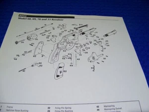 ROSSI 22 SENATOR REV & 68/69/70/31 REVOLVER ..LEGEND/EXPLODED VIEW (716EE) - Picture 1 of 2