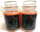 Village Candle (2) PUMPKIN SCARECROW Large Jar Candle Two Wicks HALLOWEEN!