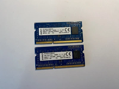 KINGSTON 8GB (2 X 4GB ) DRR3 PC3L-12800S LAPTOP RAM P/N HP16D3LS1KBG/4G MATCHING - Image 1 of 2