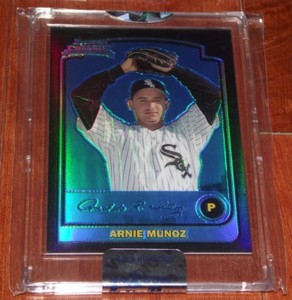 2003 Bowman Chrome Uncirculated Blue Refractor #277 Arnie Munoz White Sox RC *A4