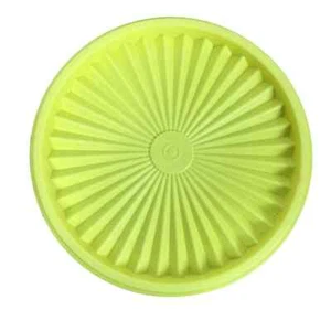 NUOVO Coperchio Vintage Tupperware Servalier Giallo Starburst 808-15 Rotondo NOS - Foto 1 di 3