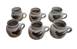 Juego de 6 tazas de gres de cerámica de estudio lanzadas a mano de 6 onzas nunca usadas - Imagen 1 de 6