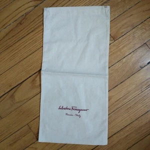 SALVATORE FERRAGAMO Dust Bag For Shoes Natural Drawstrings Italy New - Picture 1 of 6
