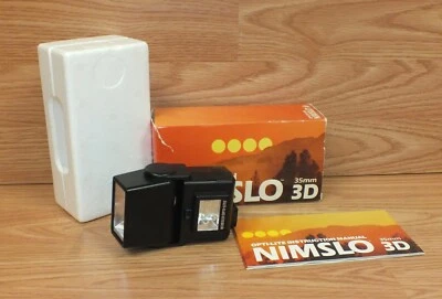 Genuine Nimslo Opti-Lite Small Black Flash Unit For 35mm 3D Camera With the Box - Image 1 of 4