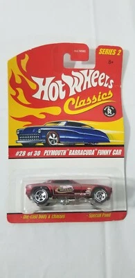 2005 Hot Wheels Classics Series 2#28 PLYMOUTH BARRACUDA FUNNY CAR RED Demage Box - Image 1 of 4