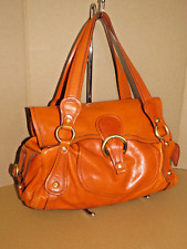 FRANCESCO BIASIA AUTH Orange Slouchy Leather Tote Satchel Handbag