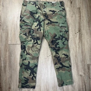 GAP Men's Camo Cargo Pants 40x30 Slight Taper Woodland Military - Picture 1 of 10