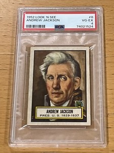 1952 Topps Look 'N See #8 Andrew Jackson President PSA 4 🔥