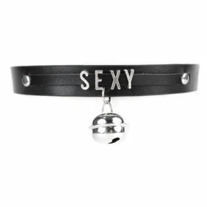 Women Jewelry Fashion Sexy Black PU Leather Choker Collar Necklace Punk Belt - Picture 1 of 2