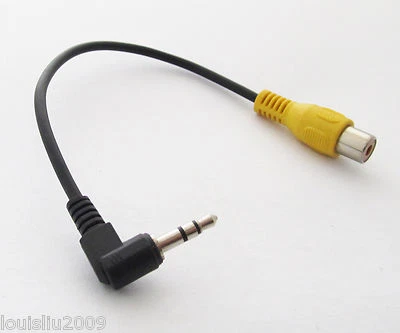1pc 15cm RCA Female to 3.5mm 1/8" Right Angle Stereo Male Plug A/V Adapter Cable - Image 1 of 4