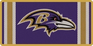 Baltimore Ravens Premium Laser Cut Tag License Plate, Jersey Design, Mirrored... - Picture 1 of 1