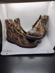 P.W. Minor Real USA LEATHER Brand New Trapper 6" Camo Boot Real Tree Men's 8.5 E - Picture 1 of 6