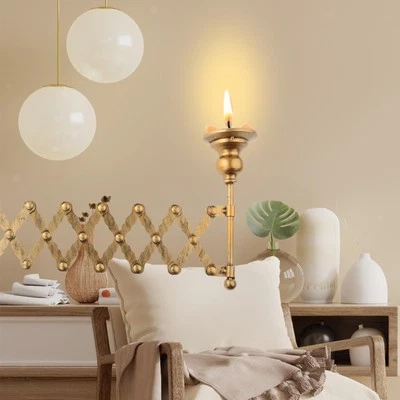 Telescopic Candlestick Farmhouse Housewarming Home Wall Candle Sconce Holder - Image 1 of 4