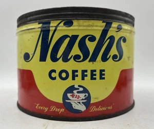 Vintage 1950 Nash’s Coffee St. Paul Minnesota Advertising 1 Pound Tin Can - Picture 1 of 13