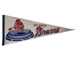 Vintage Atlanta Braves Pennant MLB - 30" Fulton County Stadium - Picture 1 of 11