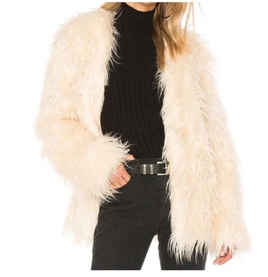 REVOLVE MINKPINK OTT LUXE FUR JACKET COAT M/L - Image 1 of 4