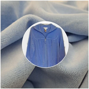 ROBE size PS baby blue DRAPERS And DAMONS PETITES Full Zipper Pull  POCKETS long - Picture 1 of 16