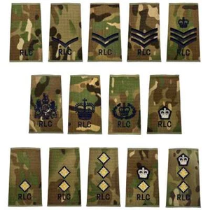 Royal Logistics Corps RLC Multicam Rank Slides (Pair) - Picture 1 of 20