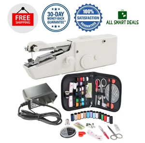 Maquina De Coser Portatil Con Juego Kit De Costura Uso Con Batteria O Corriente - Foto 1 di 12