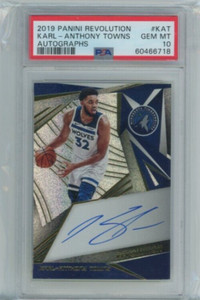 2019-20 Panini Revolution Karl-Anthony Towns On Card Auto PSA 10 Gem Mint