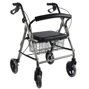 Titanium Aluminum Foldable Rollator Walk Frame Outdoor Walker Aids Mobility - Picture 1 of 10
