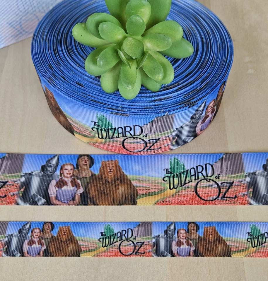 7/8 & 1.5" (1 YD) The Wizard of Oz Grosgrain Ribbon Dorothy Tin Man Scarecrow - Image 1 of 1